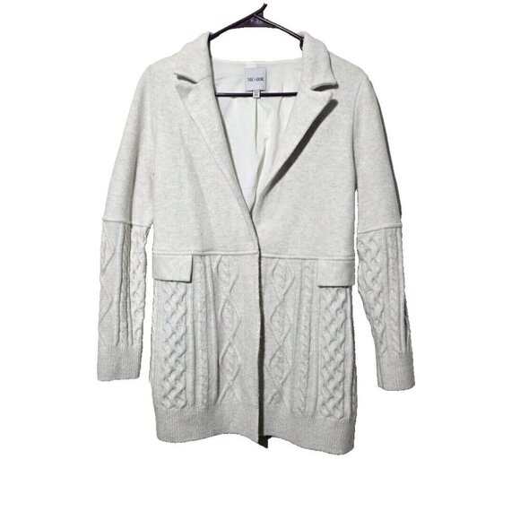 Nic Zoe Sweaters - Nic + Zoe Cardigan Sz PS Oatmeal Cable Knit Fisherman Soft Comfort Layer Nordic